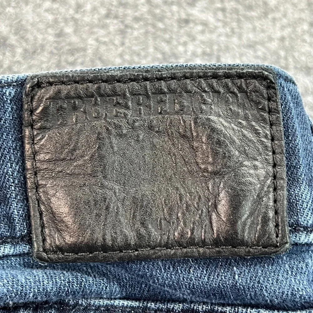 True Religion Jeans Mens 34 Blue Geno Relaxed Slim Horseshoe Made in USA